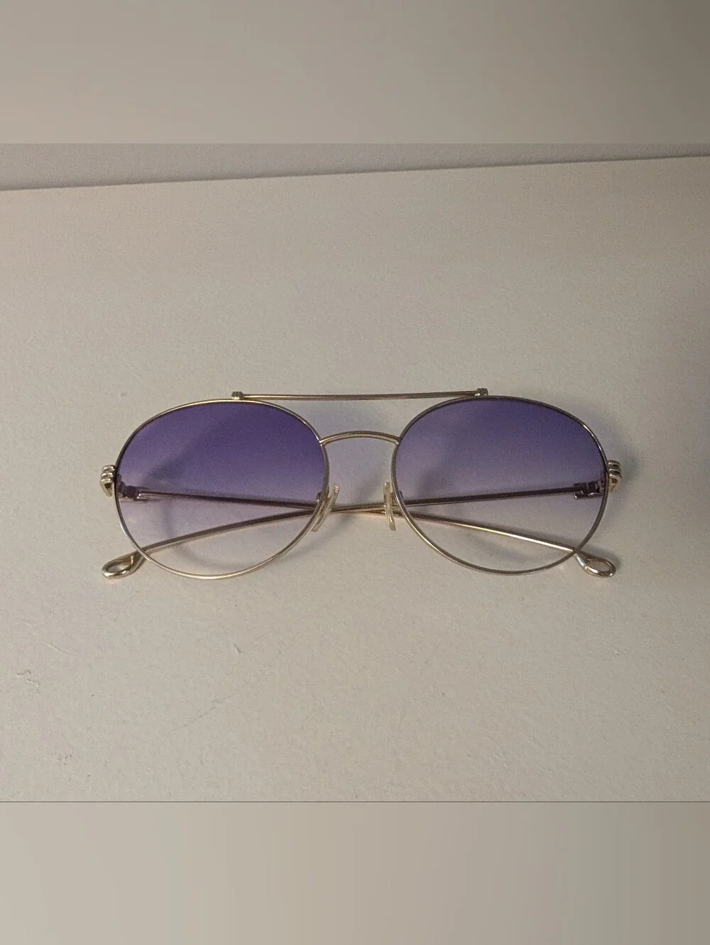 Etro Gold Frame Sunglasses with Purple Gradient Lenses